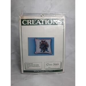 Create Your Own Creations Counted Cross Stitch Kit Violets Roses Pillow Cover